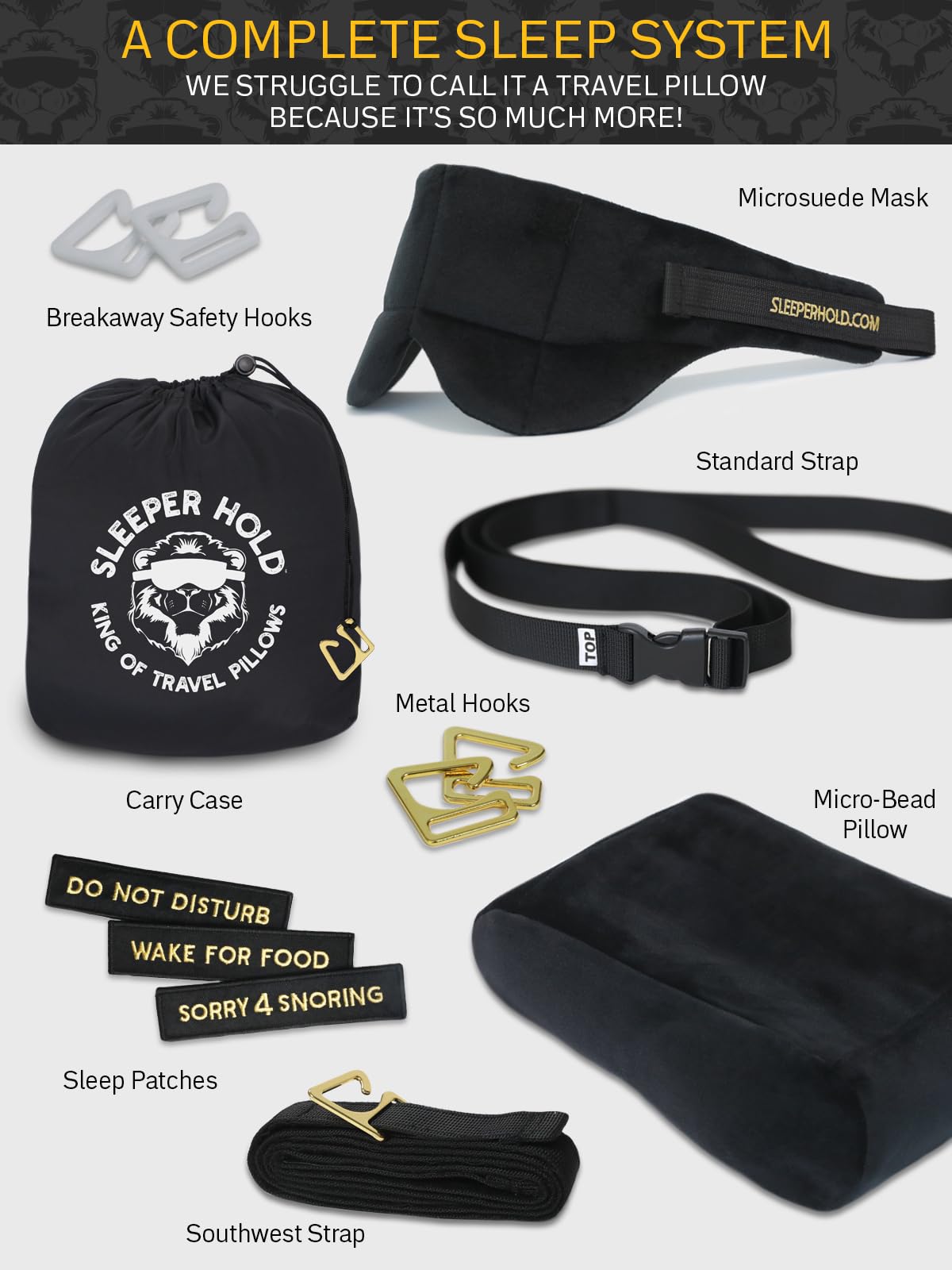 Sleeper Hold on-the-go sleep setup for planes, trains, or cars