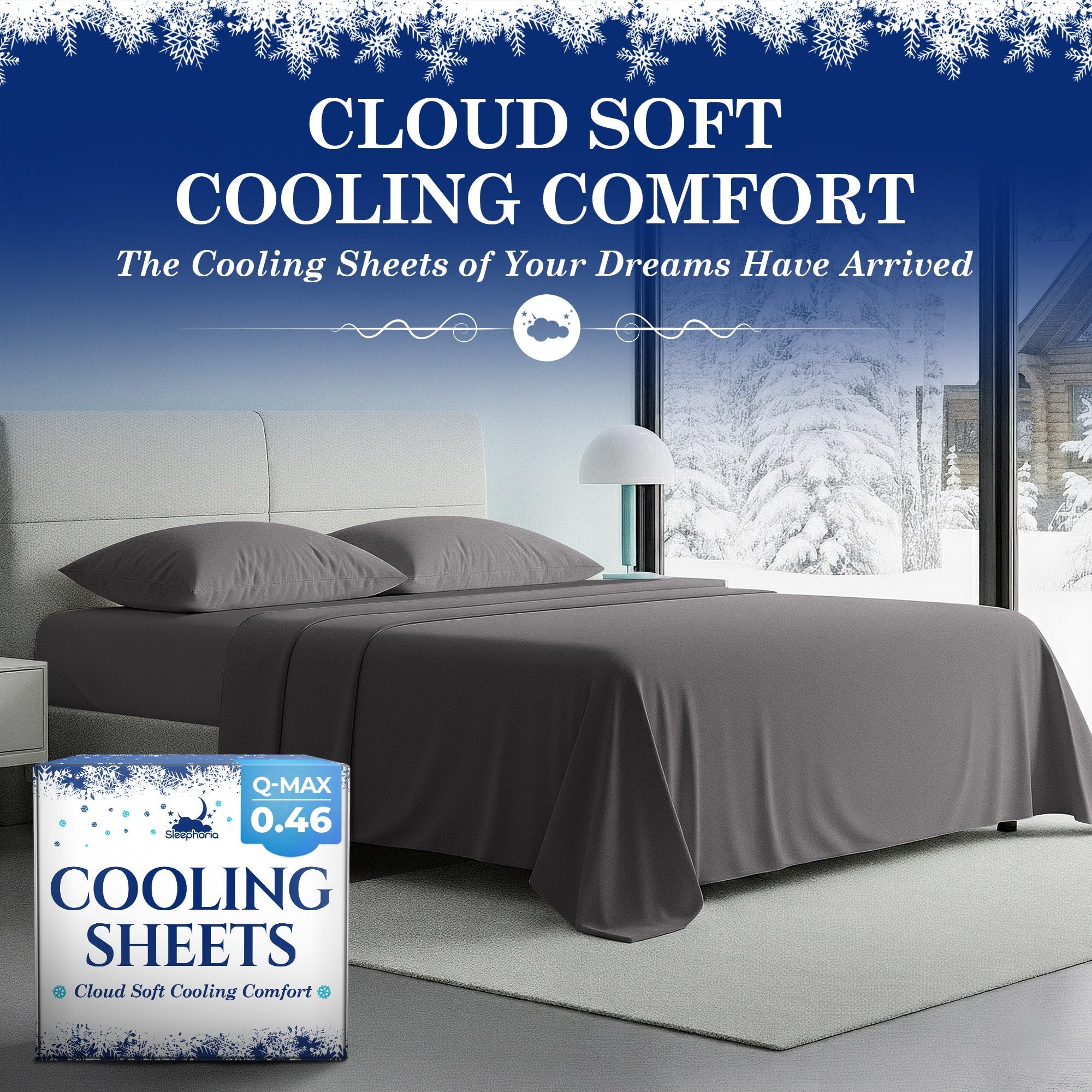 SLEEPHORIA BreezeWeave graphite cooling fabric for hot nights.