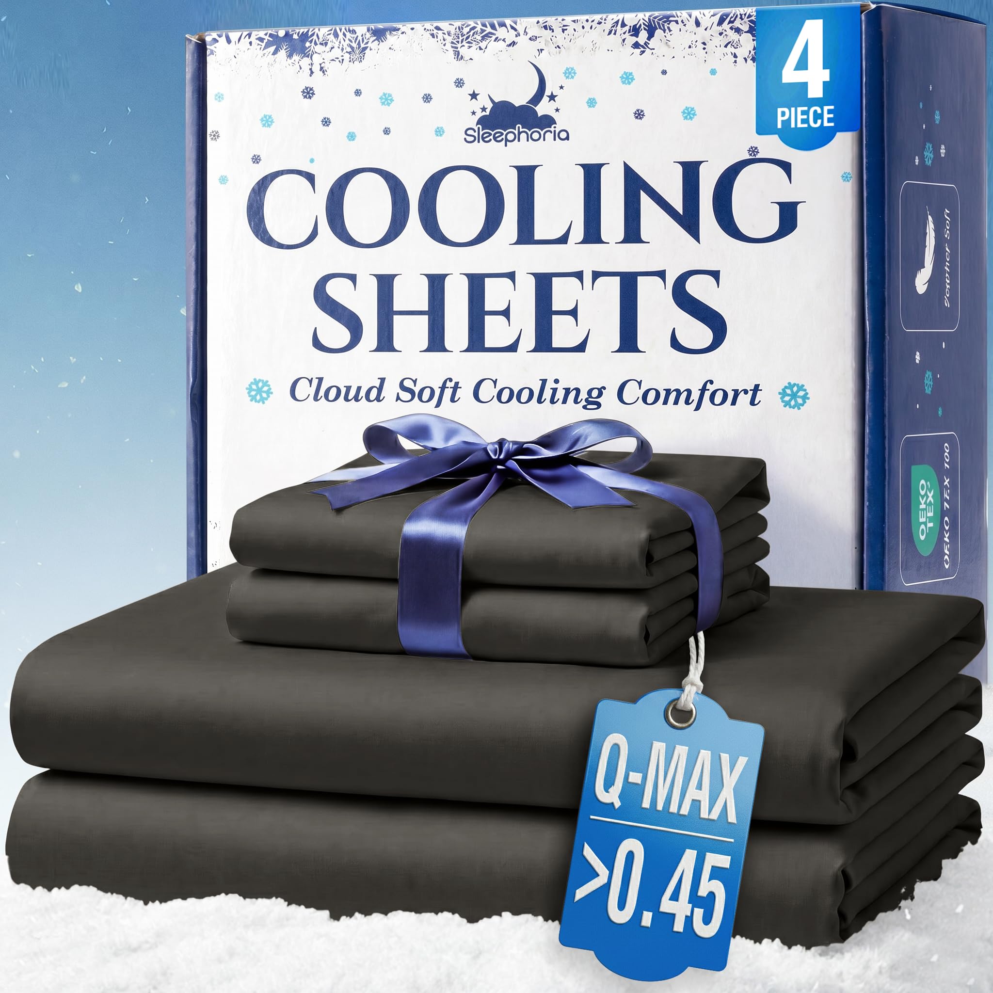 SLEEPHORIA BreezeWeave soft touch queen sheets for silky comfort and cooling.