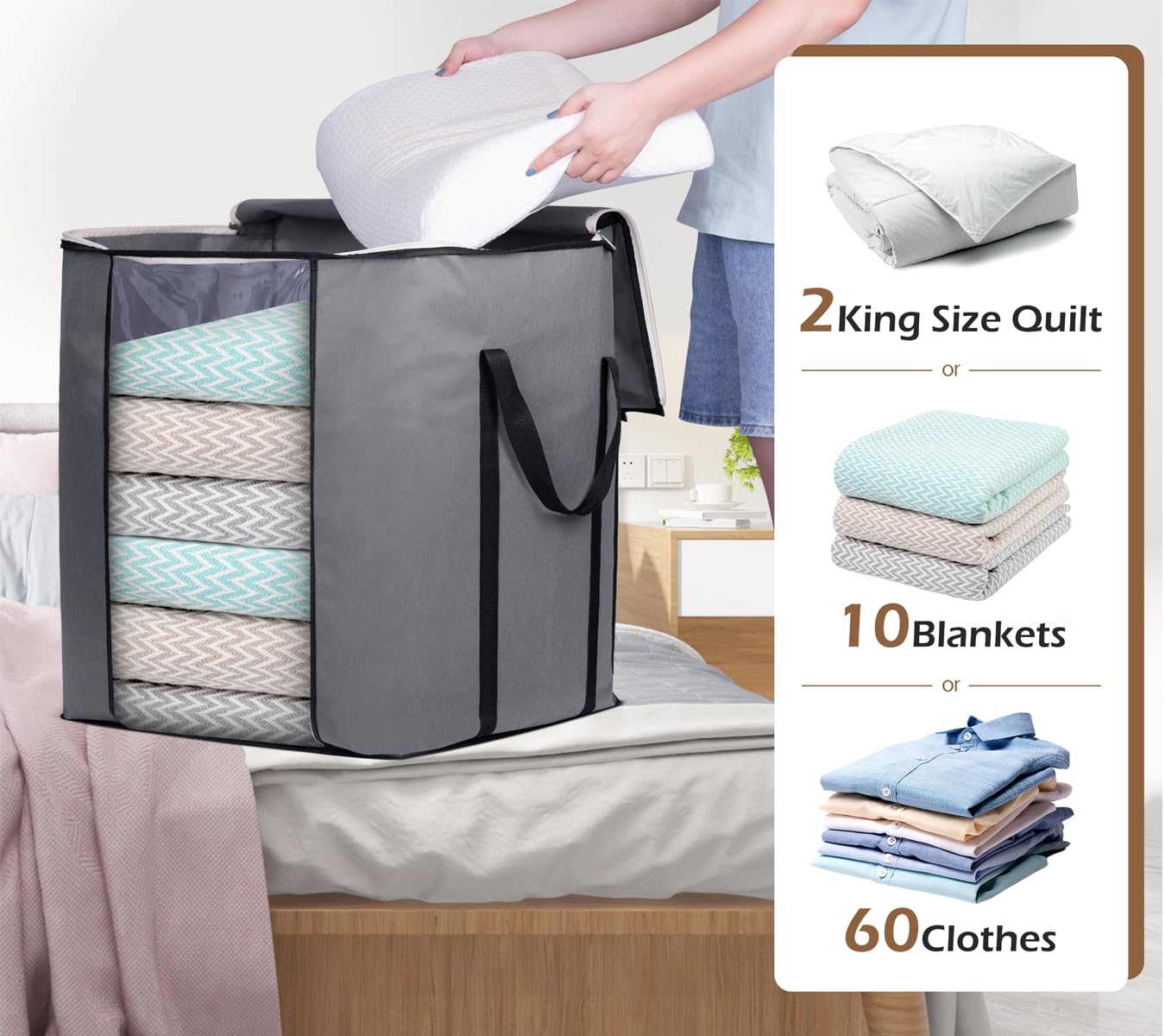 Sleeping Lamb 120L bag breathable fabric keeps contents fresh