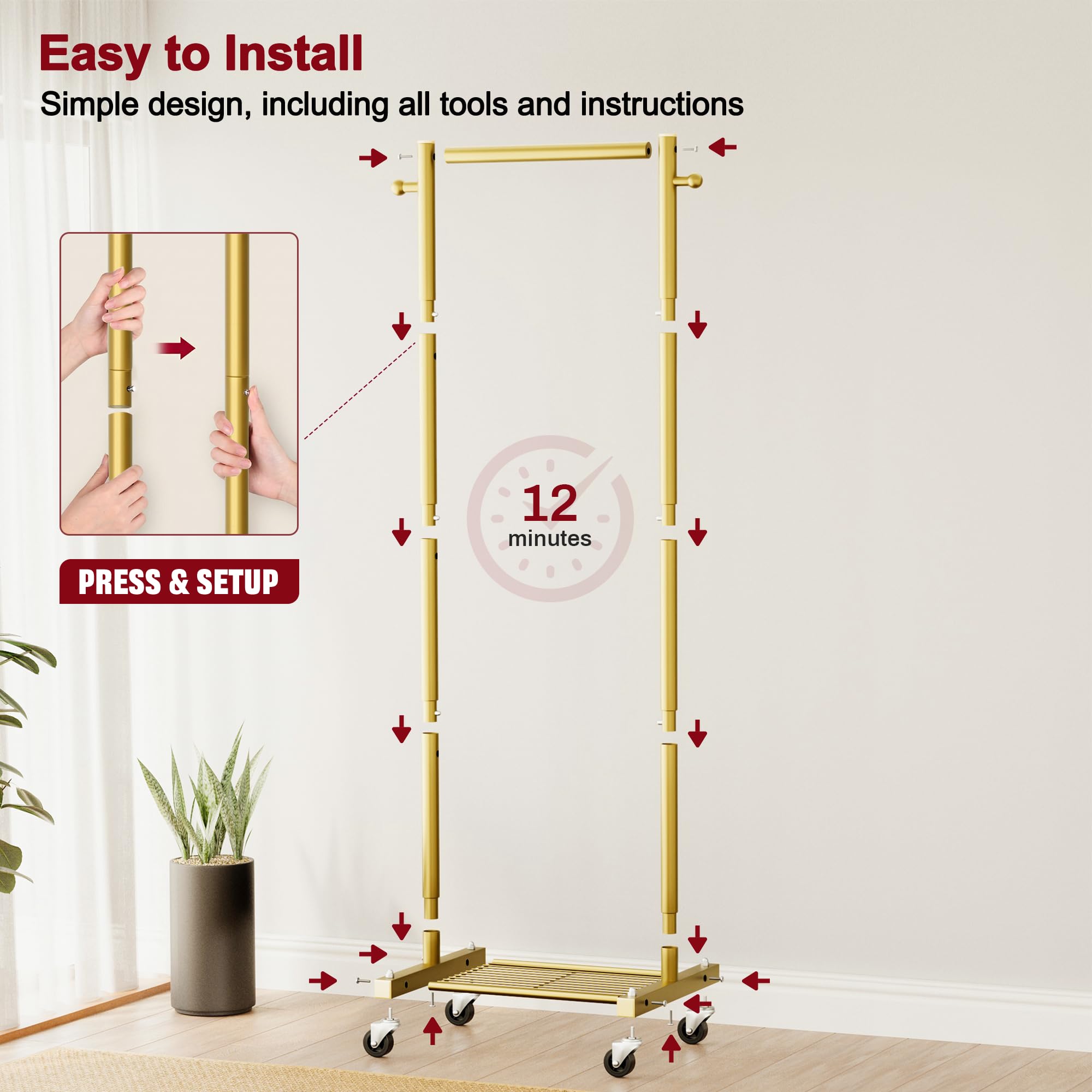 SLEEPING LAMB 254mm tubing keeps a sturdy, wobble-free frame.