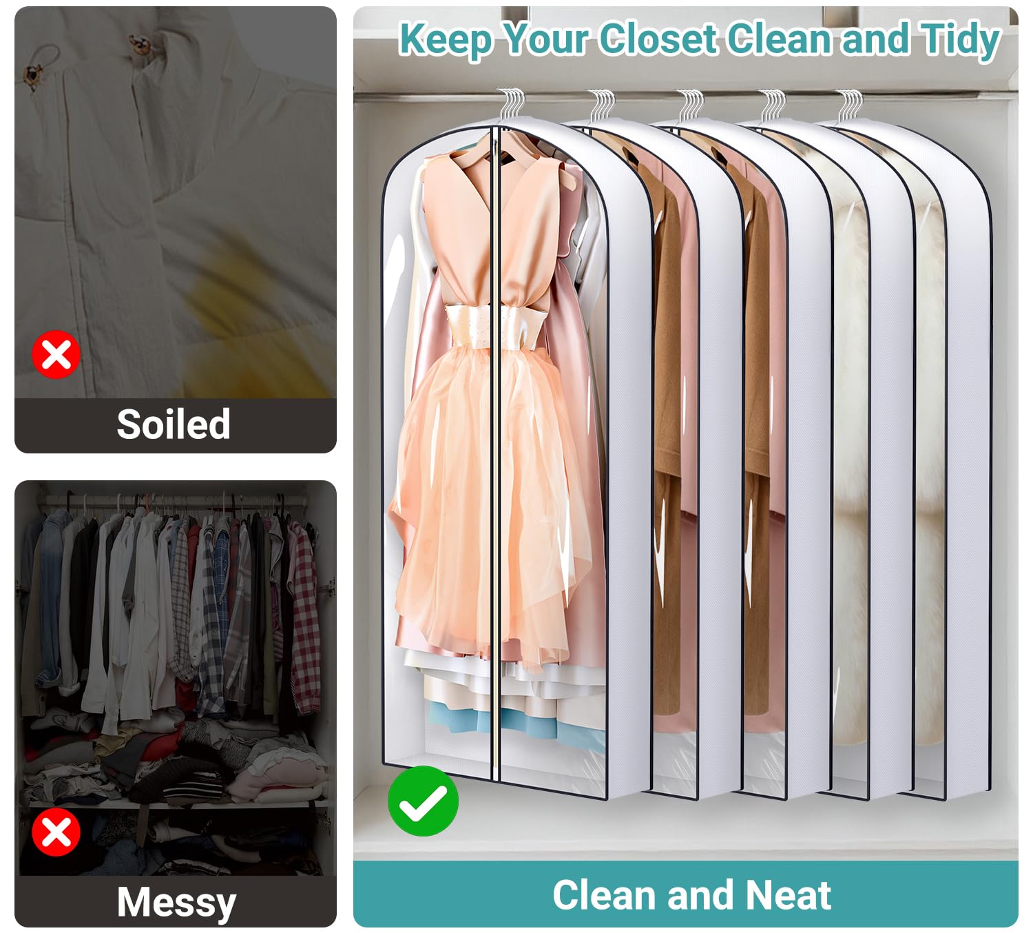 Sleeping Lamb breathable material dress bag promotes airflow and protection.