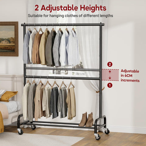 Sleeping Lamb ample clothing space for tidy hanging organization.