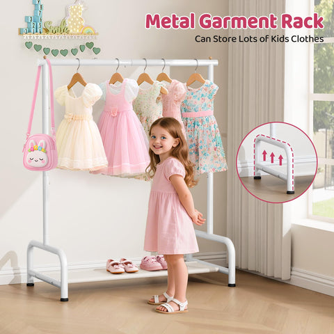 Sleeping Lamb dress up rack bottom shelf handy storage for shoes and toys.