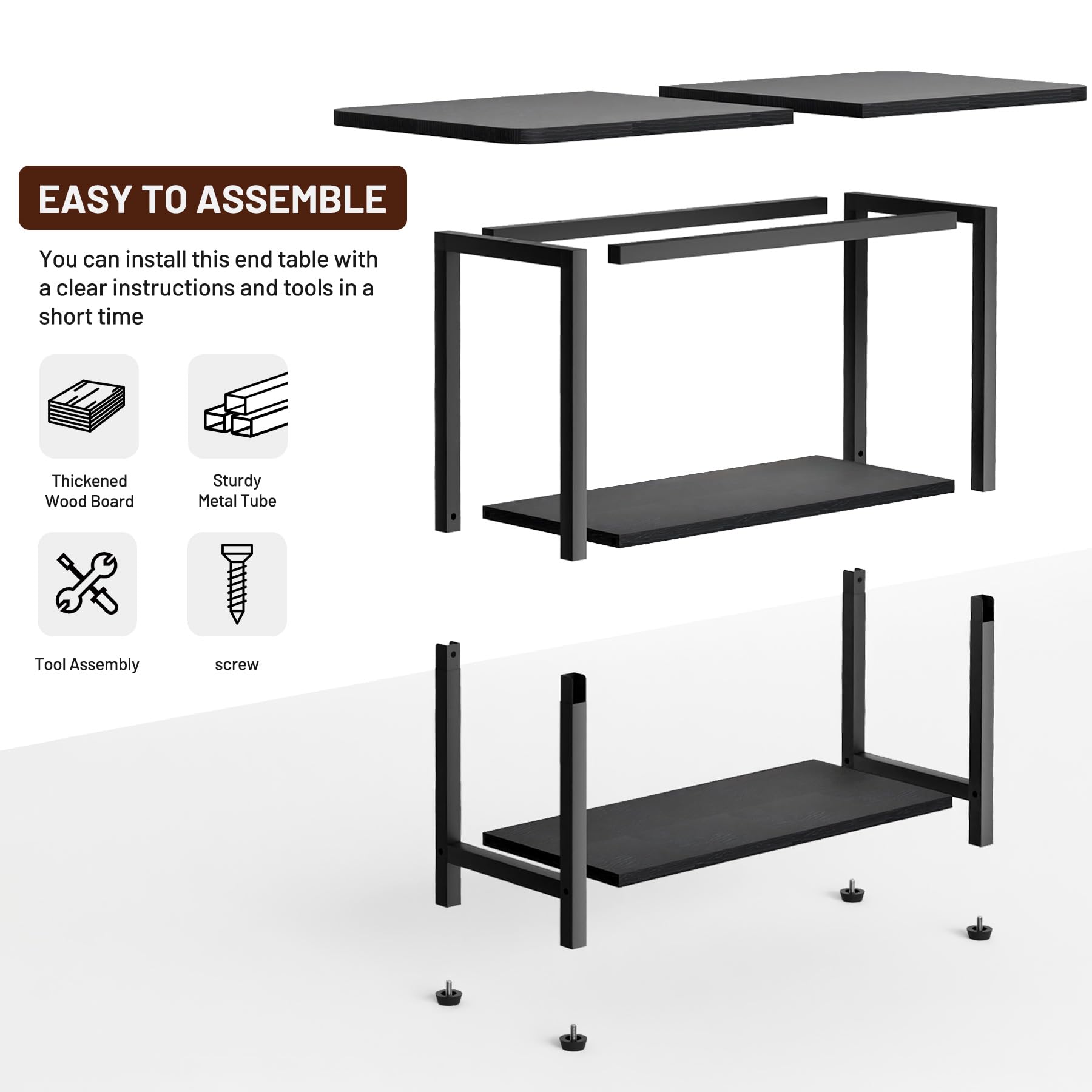 Sleeping Lamb easy assembly with labeled parts and wrench