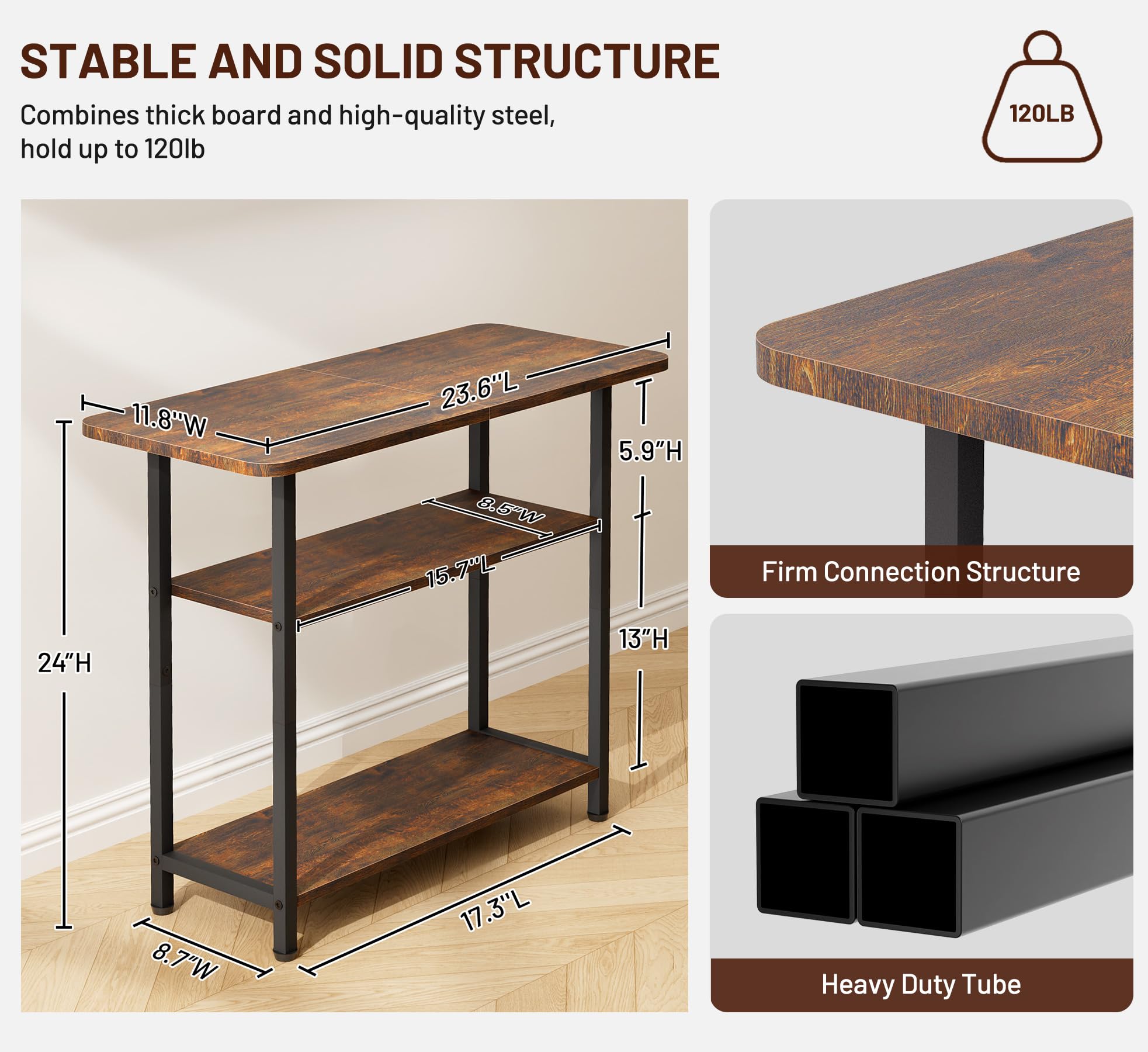 Sleeping Lamb heavy-duty steel frame provides durable support for daily items.