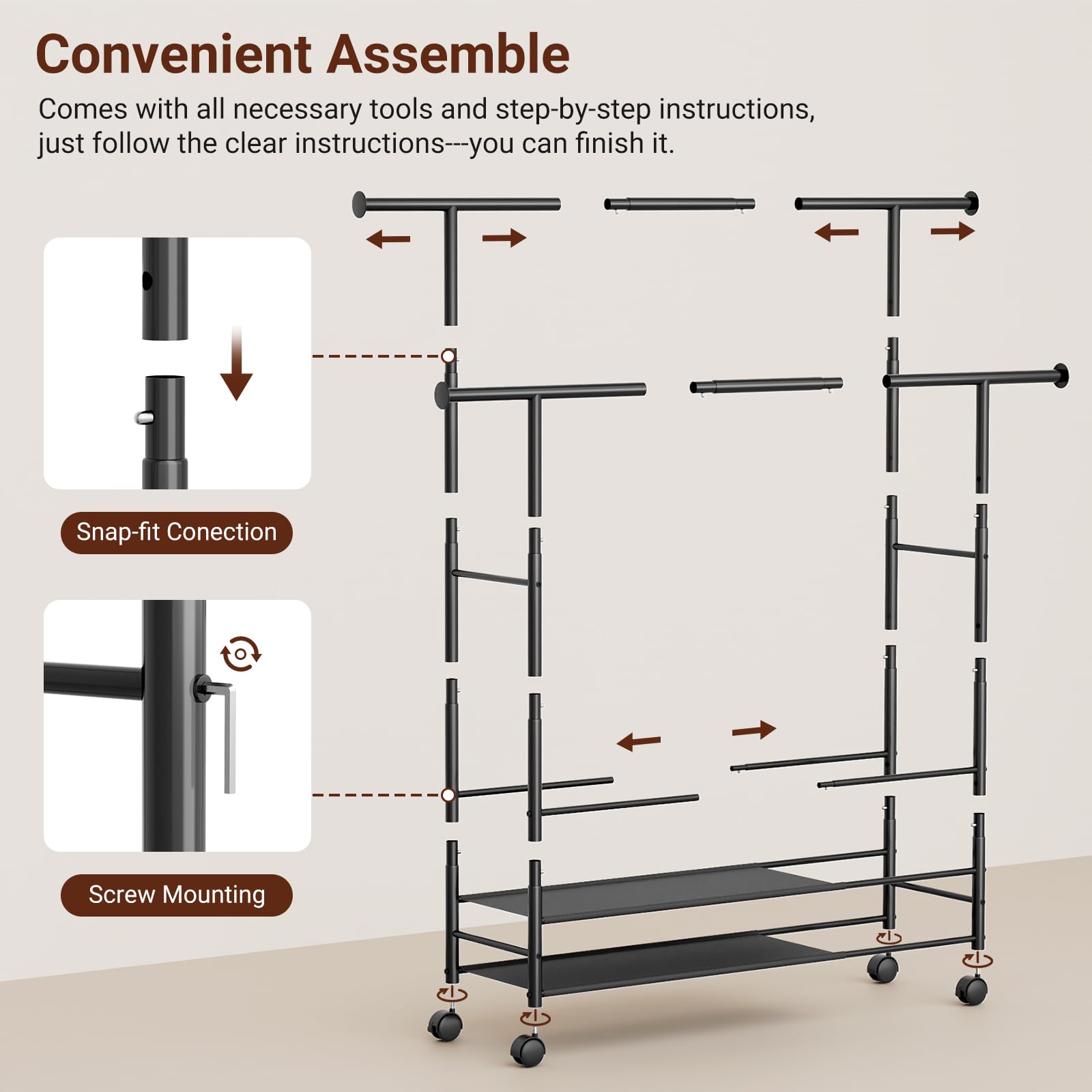 Sleeping Lamb portable wardrobe keeps garments visible and accessible