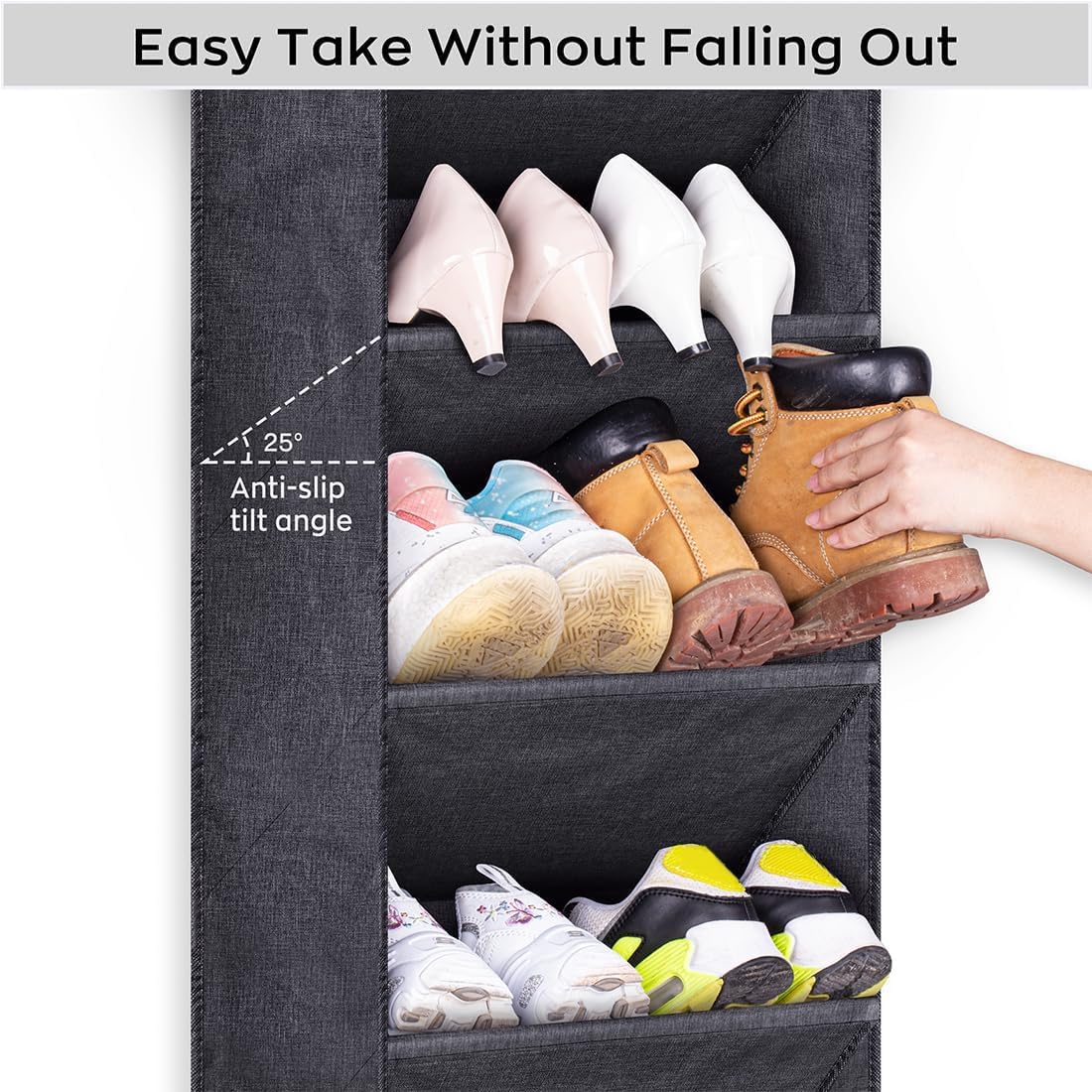 SLEEPING LAMB sturdy door-hanging rack saves floor space and reduces clutter.