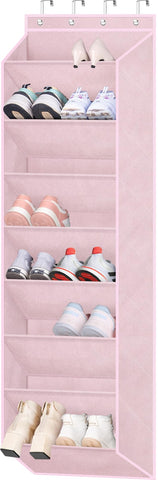 SLEEPING LAMB over-the-door organizer with eight pockets for space-saving storage.