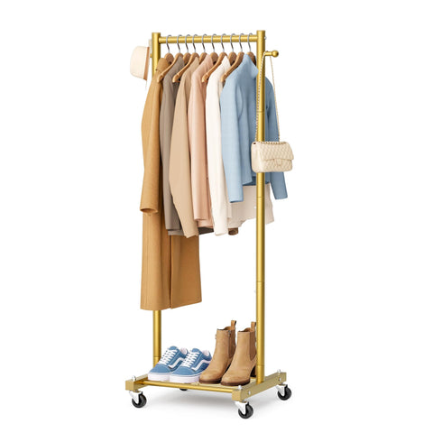 SLEEPING LAMB small clothes rack hanging keeps compact closet space organized.