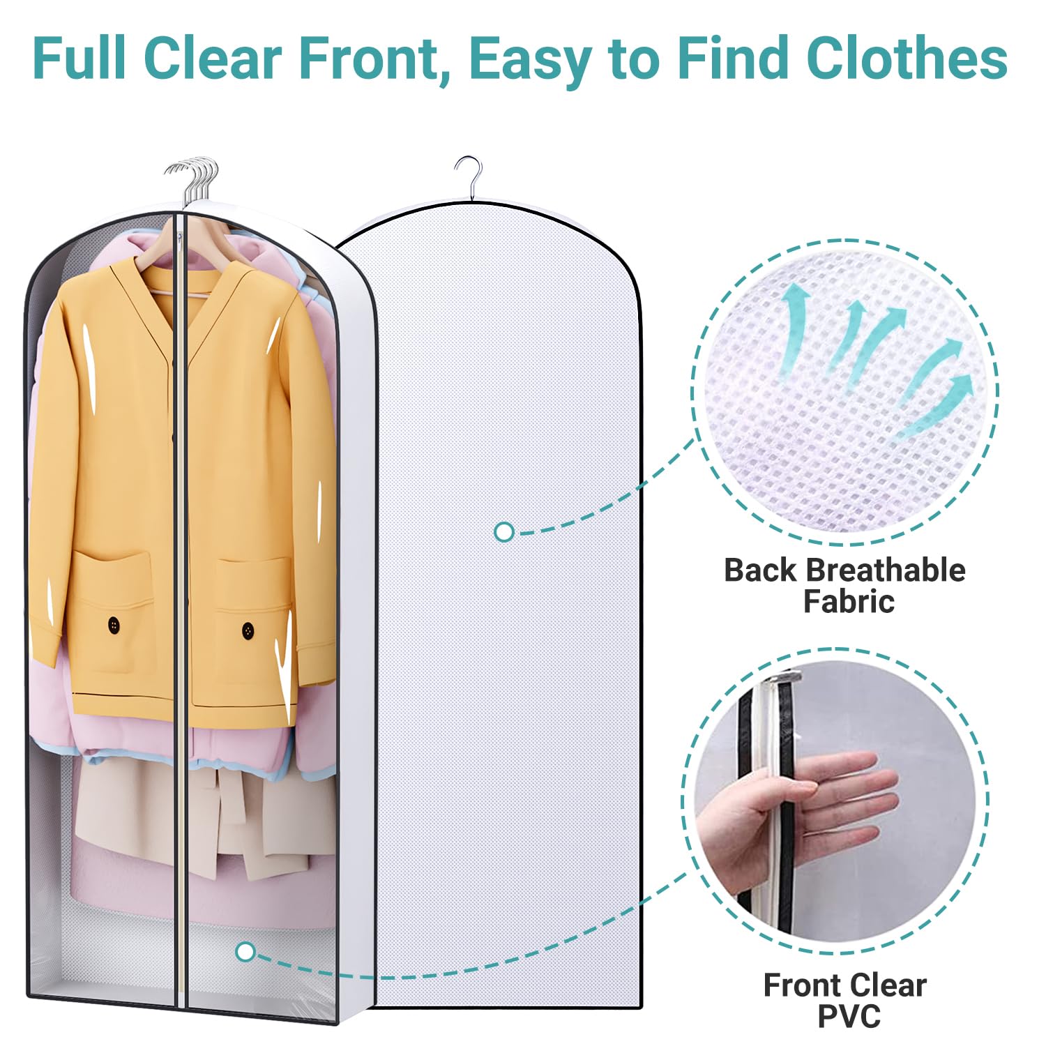 Sleeping Lamb space-saving garment bag reduces closet clutter.