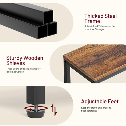 SLEEPING LAMB sturdy steel frame and MDF shelves provide stability