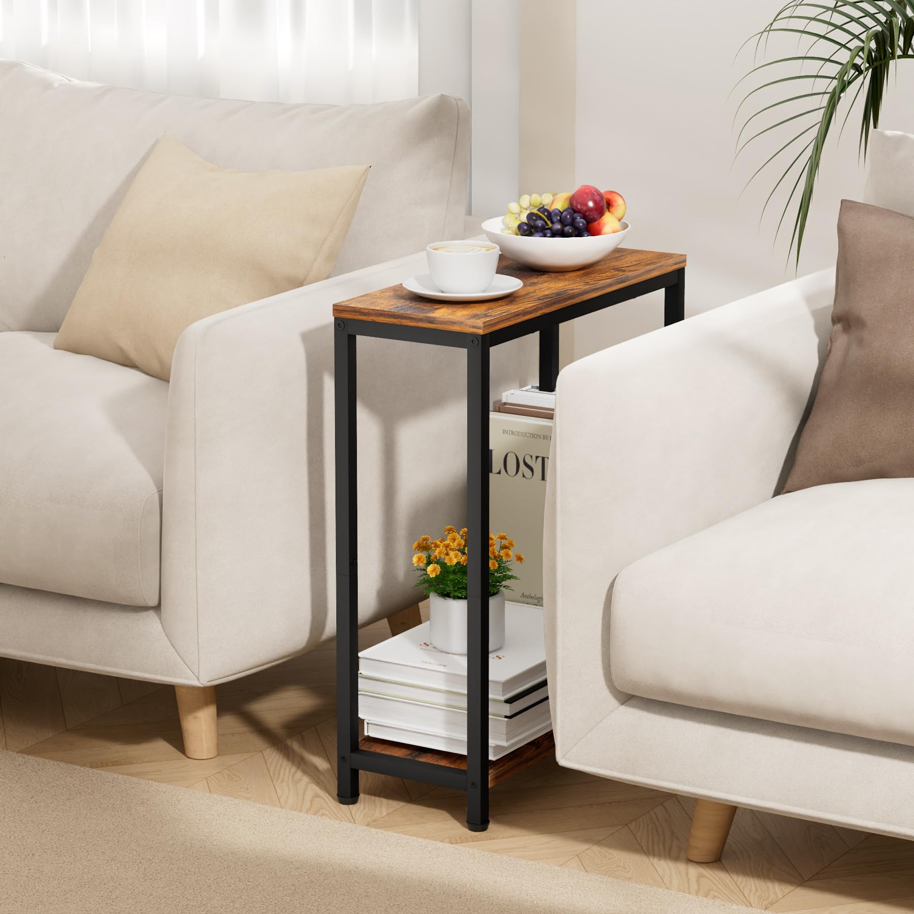 SLEEPING LAMB two-tier nightstands with open shelves for storage