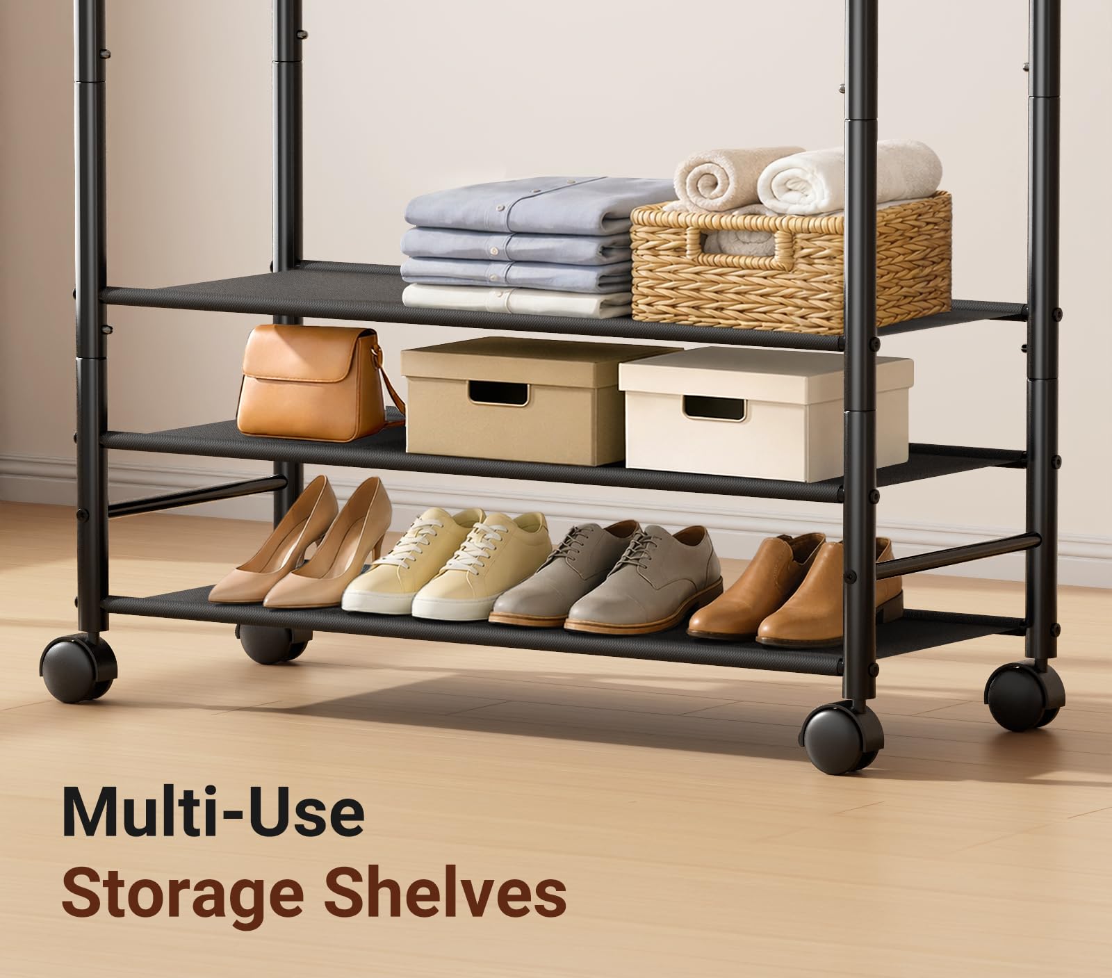 Sleeping Lamb ventilated base shelves provide airflow for folded items and shoes