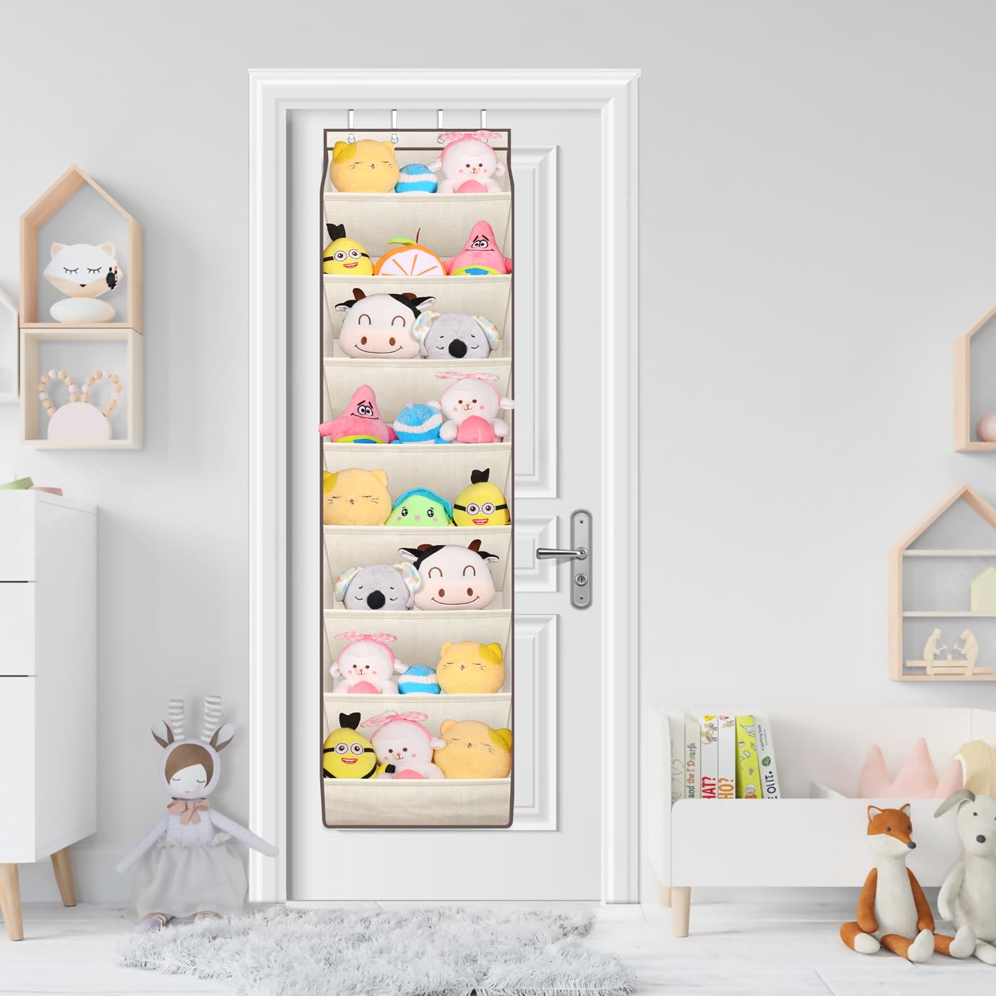 Sleeping Lamb versatile hooks allow door or wall mounting for flexible setup