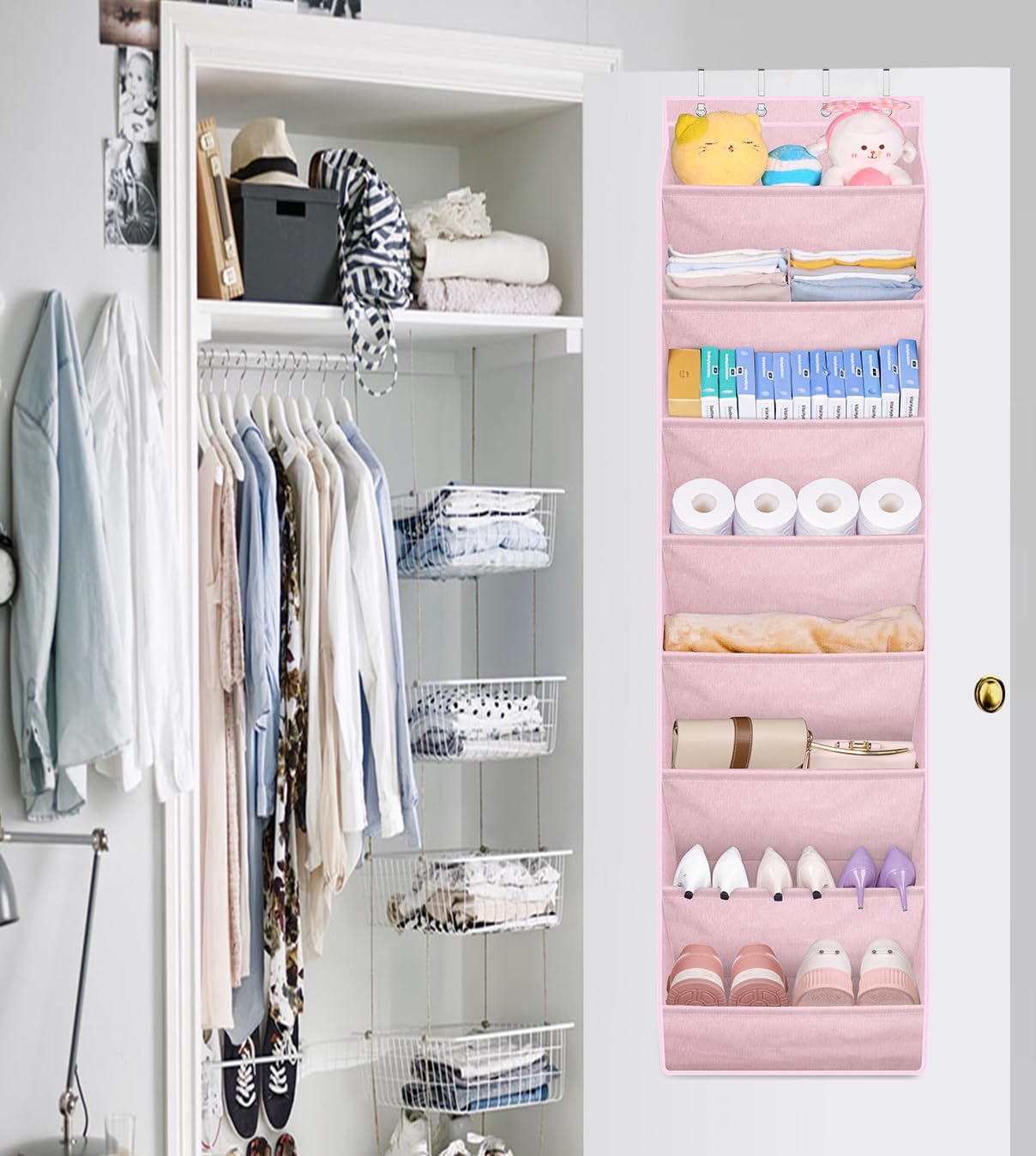 SLEEPING LAMB versatile storage for kids' rooms, bathrooms, or pantry doors.