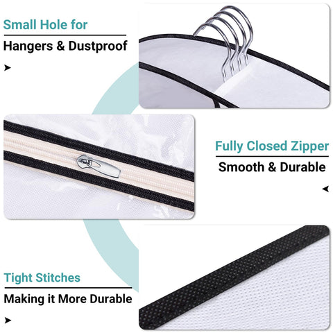 Sleeping Lamb winter coat and dress bag protects garments during travel.