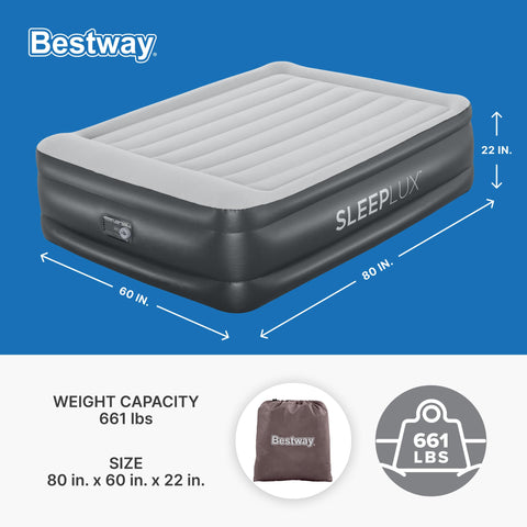 Built-in pump on SLEEPLUX mattress enabling effortless inflation