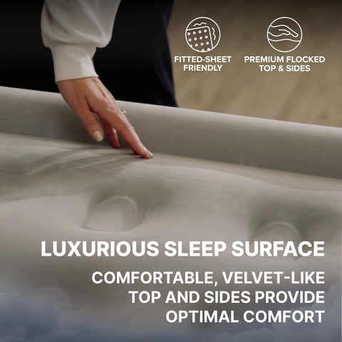 Luxurious flocked surface on the SLEEPLUX Dream keeps sheets in place