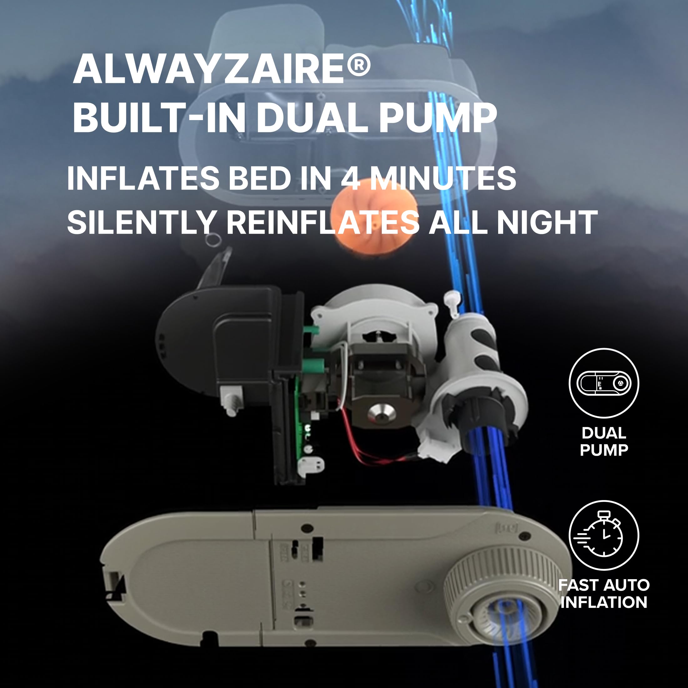 SLEEPLUX Dream stays inflated all night with auto reinflation