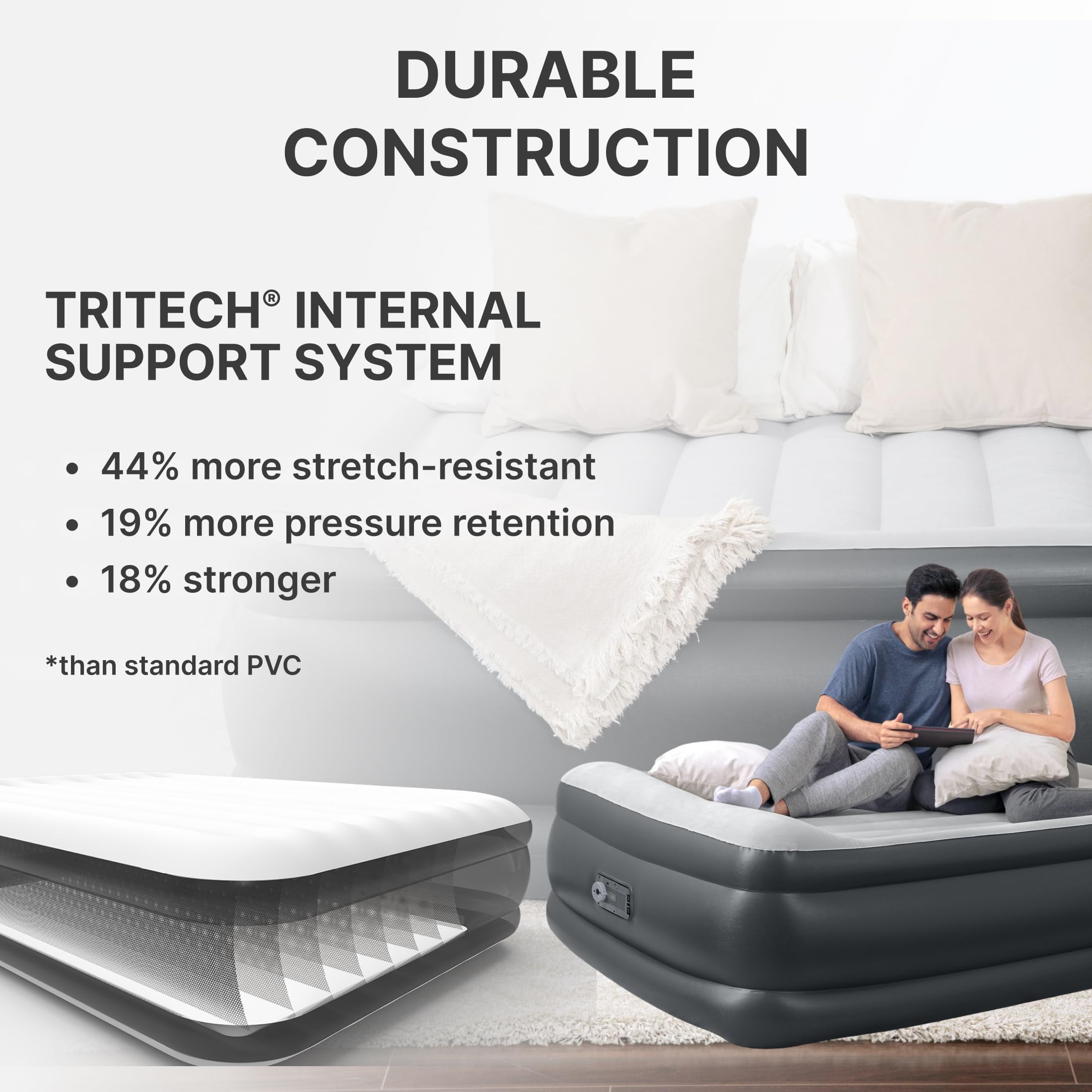 USB charger on SleepLux mattress for charging devices overnight