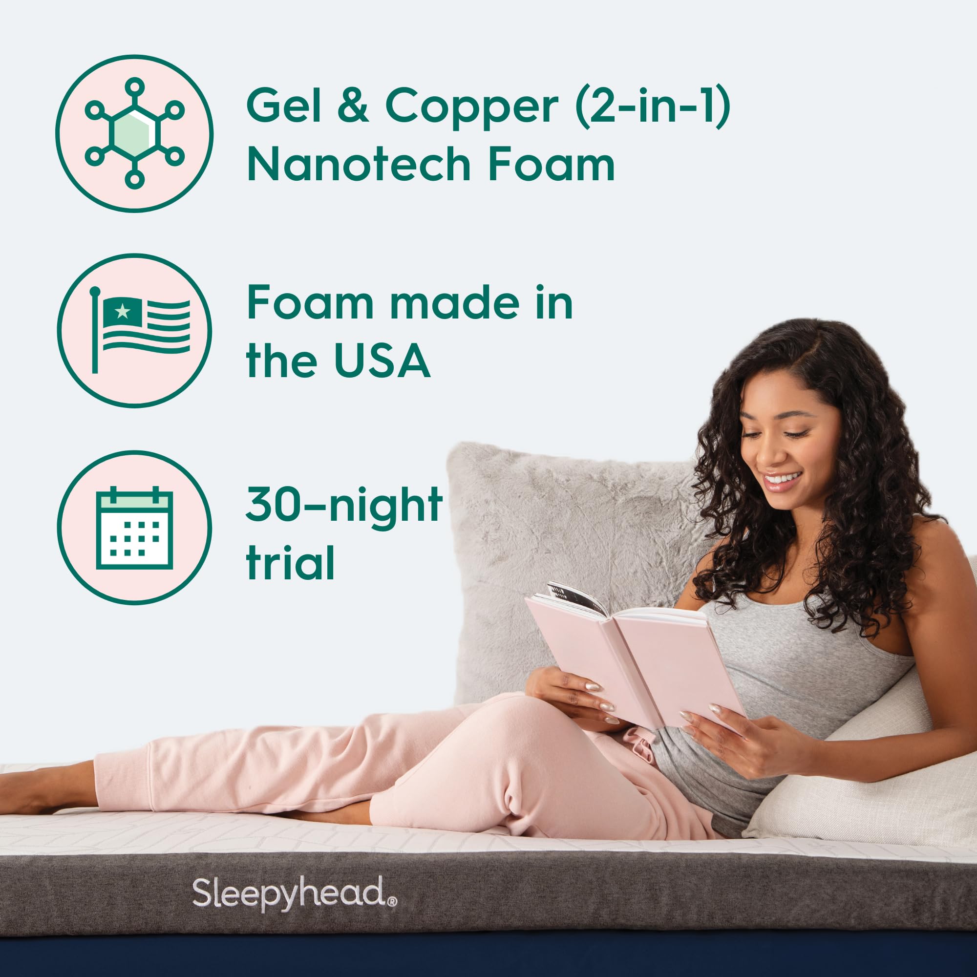 Sleepyhead dorm bed fit 38 by 80 inches overlapping standard mattresses