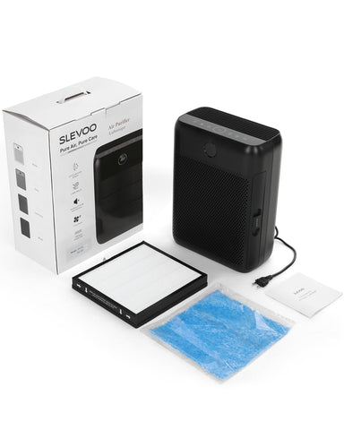 Slevoo air purifier in a living room setup.