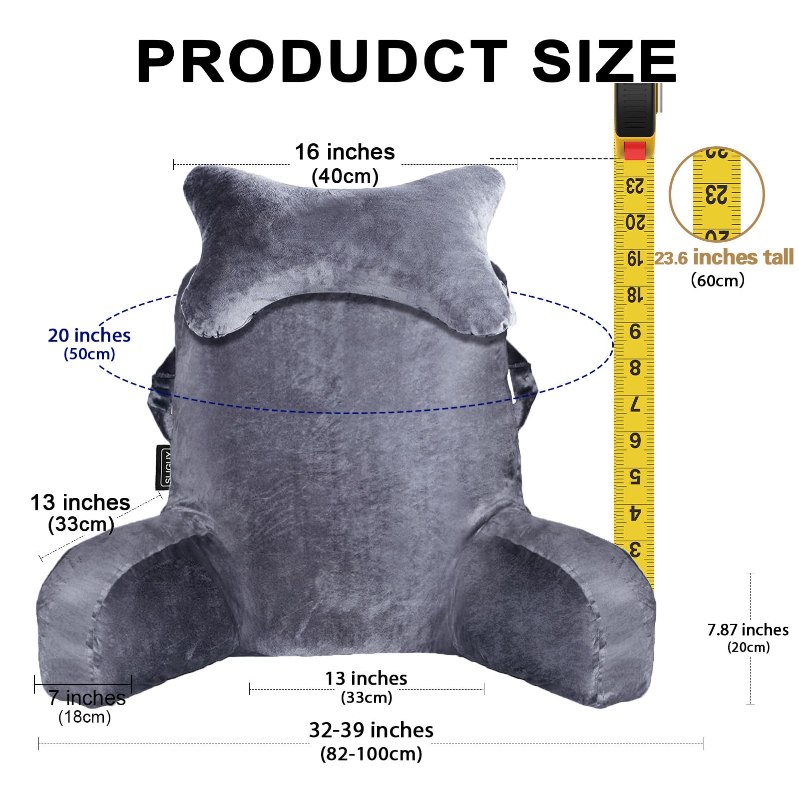 SLIGUY Reading Pillow arm-support keeps you supported while lounging, gaming, or watching TV.