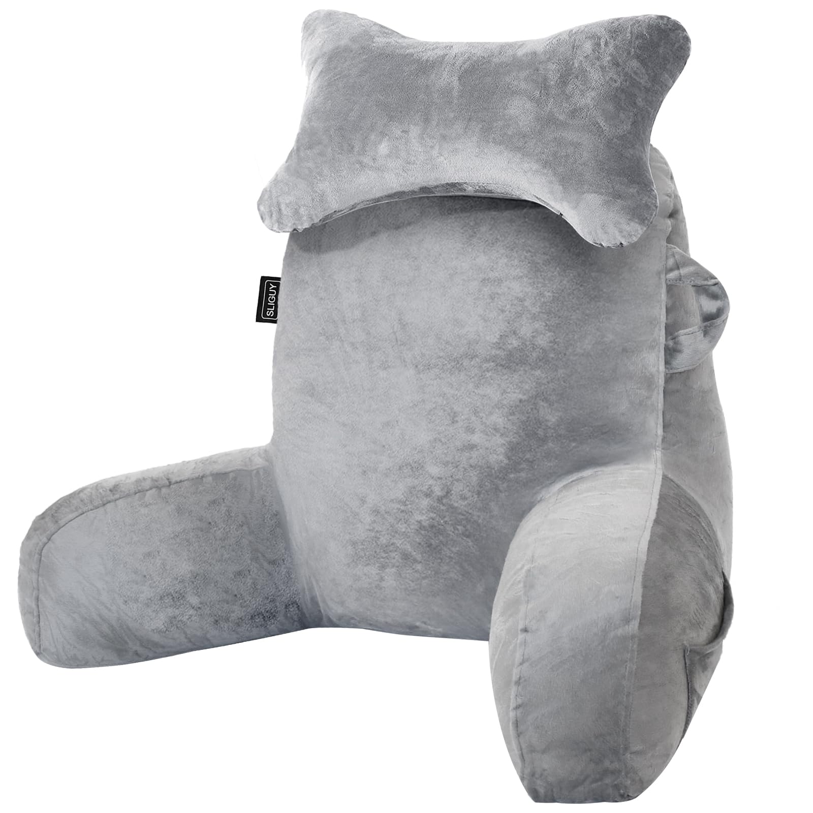 SLIGUY reading pillow backrest with arm support for ergonomic comfort in bed