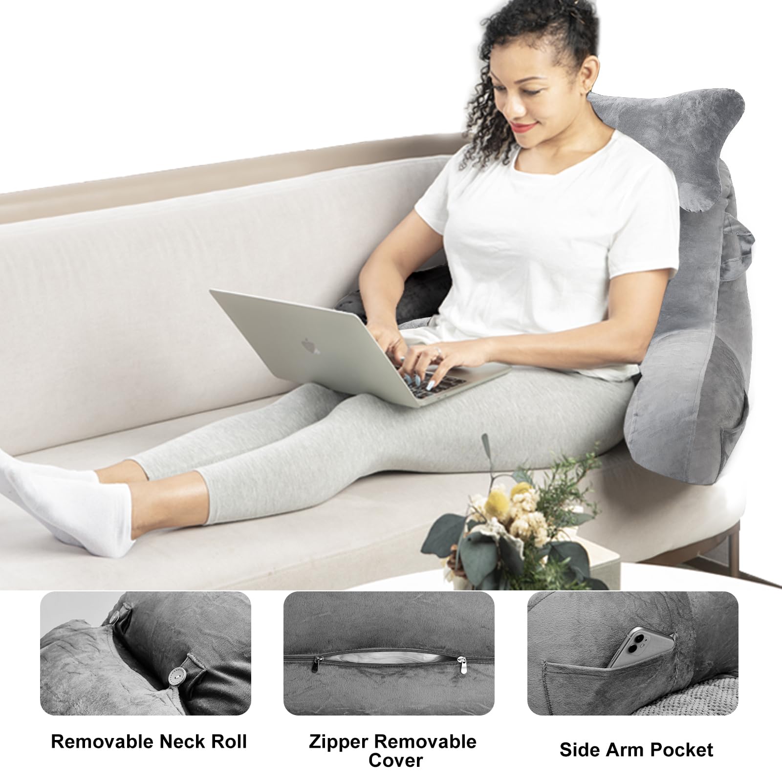 SLIGUY reading pillow carry handle makes moving it simple