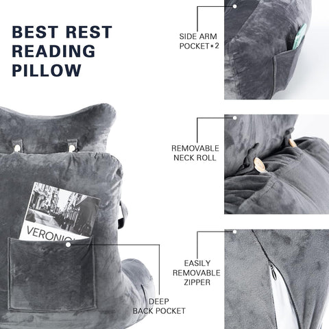 SLIGUY Reading Pillow pockets keeping remotes and magazines within reach