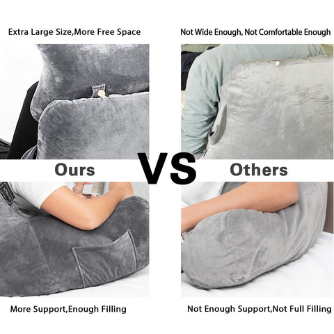 SLIGUY reading pillow with side pockets keeps remotes within reach