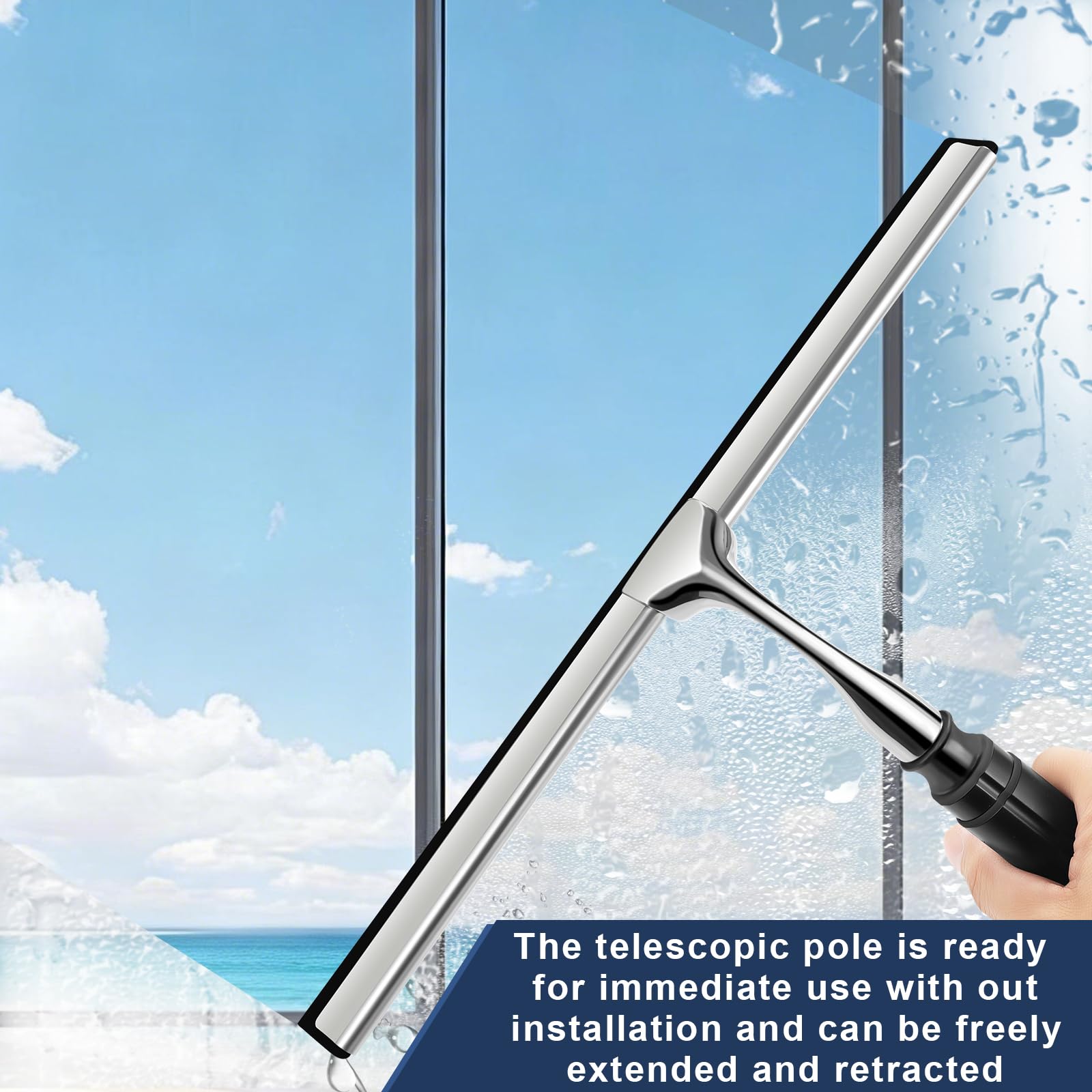 SLIIMU built-in cleaning pad helps remove grime before squeegeeing