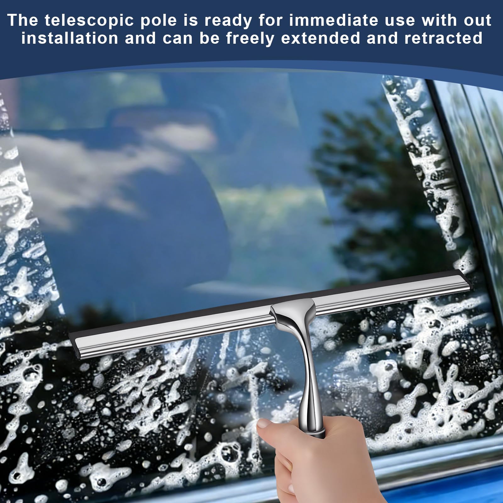 SLIIMU silicone squeegee blade delivers streak-free clarity after cleaning