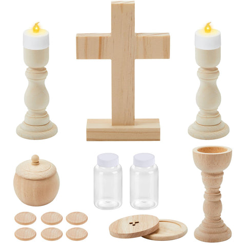 Sliner Mass Kit LED candles—glow accents enhancing pretend liturgy moments.