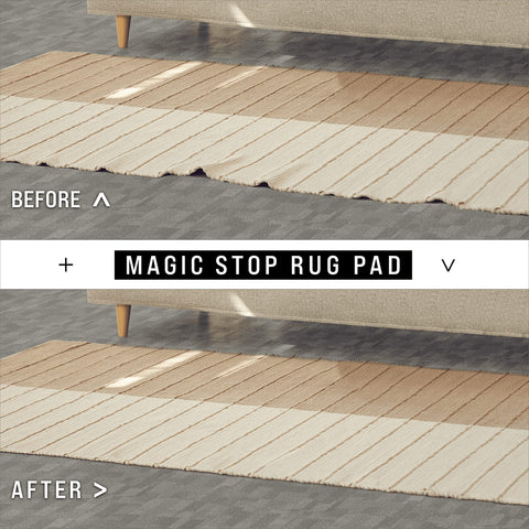 Slip-Stop Magic Stop adhesive-side-down placement delivers strong grip on carpet