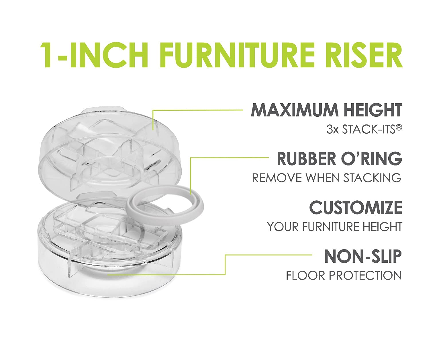 Slipstick Stack-Its bottom view featuring non-slip grip and floor protection