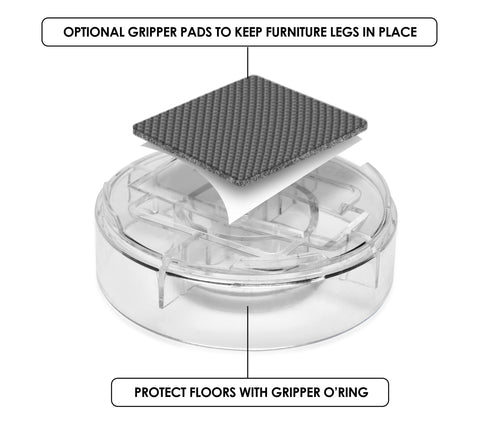 Slipstick Stack-Its include non-slip pads for stable placement on hard floors