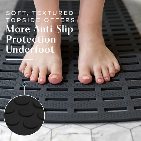 SlipX Solutions drainage channels prevent water pooling on mat.