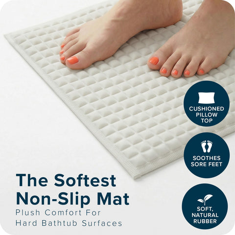 SlipX Solutions bath mat with anti-slip suction cups on smooth surfaces
