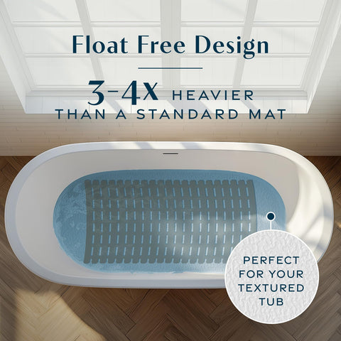 SlipX 31x15 mat offers broad coverage for bath safety.
