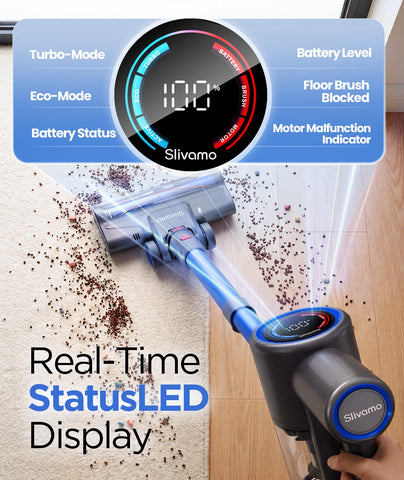Slivamo S10 LED display clearly indicates battery and mode for effortless control.