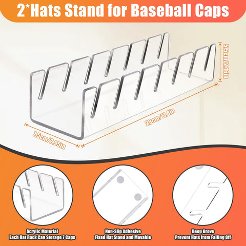 Sloworld acrylic hat organizer blends with decor while keeping hats shapely