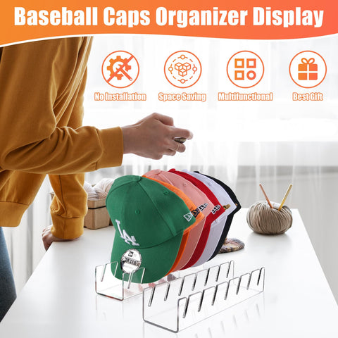 Sloworld multi-hat display rack fits baseball, flat, and trucker hats