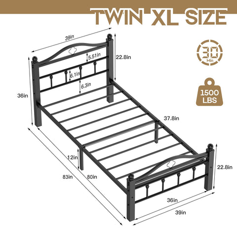Slumber Haven twin XL bed frame footboard with decorative spindles enhancing classic style.