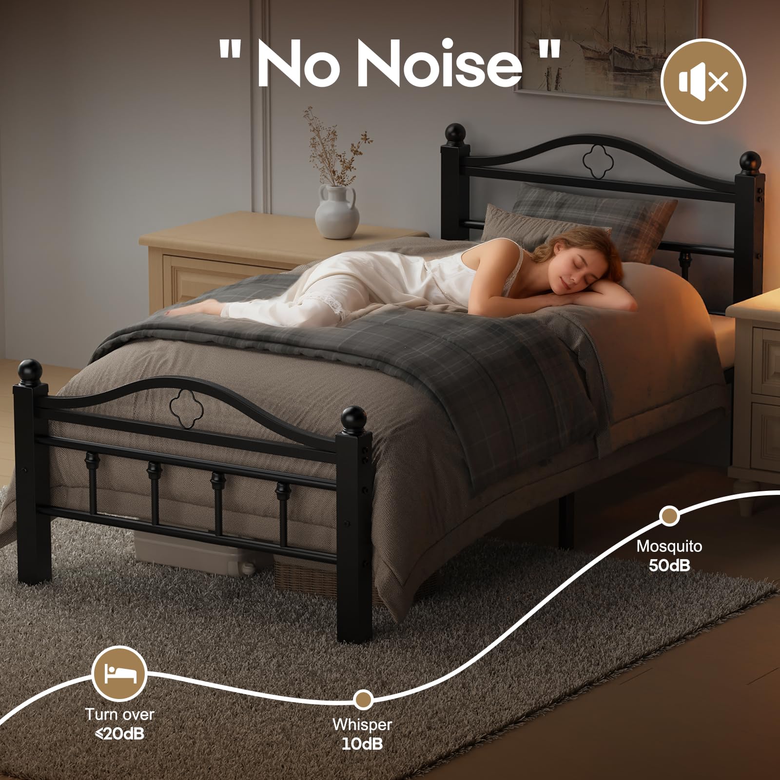Slumber Haven twin XL under-bed storage space showcases organized room.