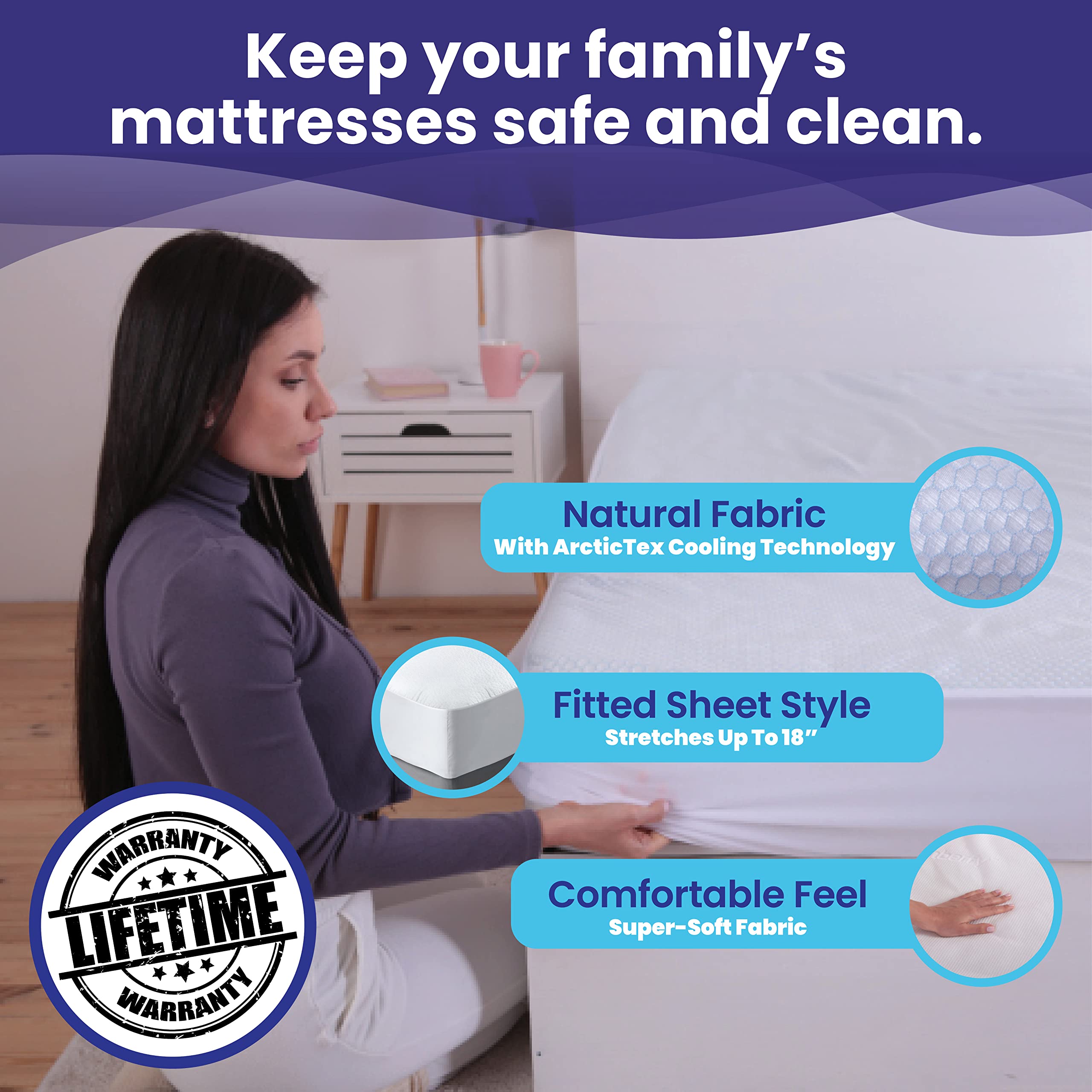 Slumberfy hypoallergenic breathable weave keeps dust out.