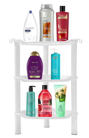 SLZBCY 3-Tier Corner Shower Caddy demonstrates easy assembly and space-saving corner storage.