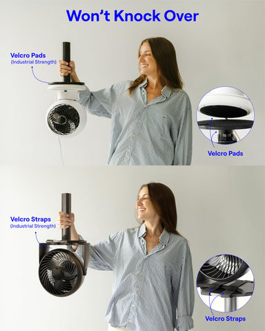Smallish FanShelfie two-height option adapts to lofted or bunk dorm configurations.
