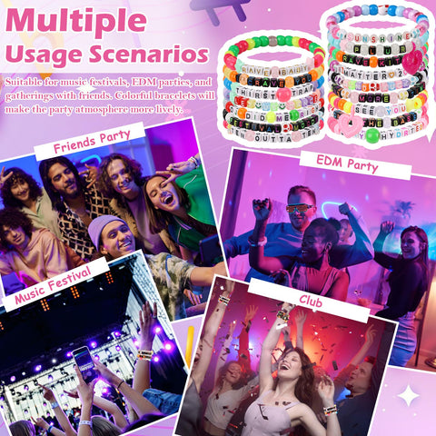 SMAODSGN bracelets at a festival creating vibrant night photos